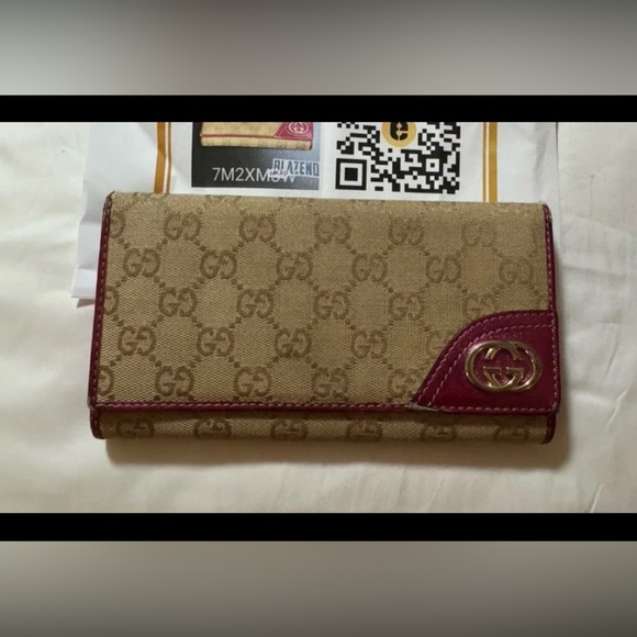 Gucci GG Canvas New Britt Long Wallet W/ COA - Picture 1 of 9